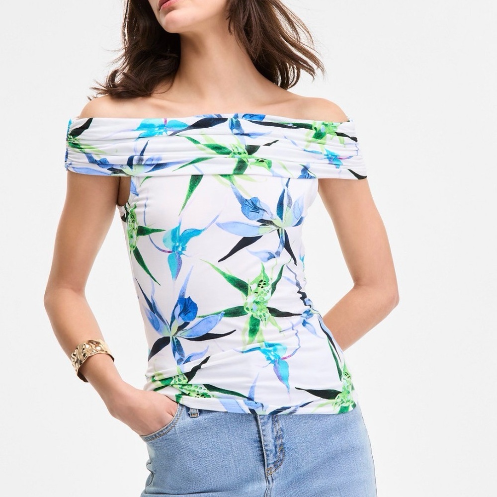 I.N.C. Women's Printed Off-The-Shoulder Top